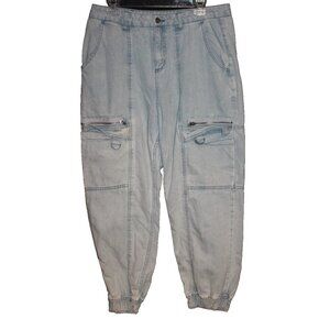 Hot Topic Indigo Denim Jogger Jeans Women's  Size 13 Acid Wash Hip Hop Grunge